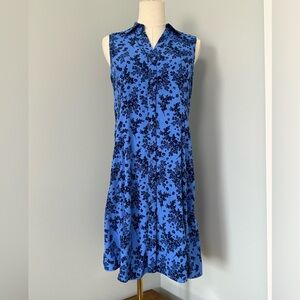 Laura Petites Blue Floral Sleeveless Shirt Dress | Size 4 |Good Condition,travel